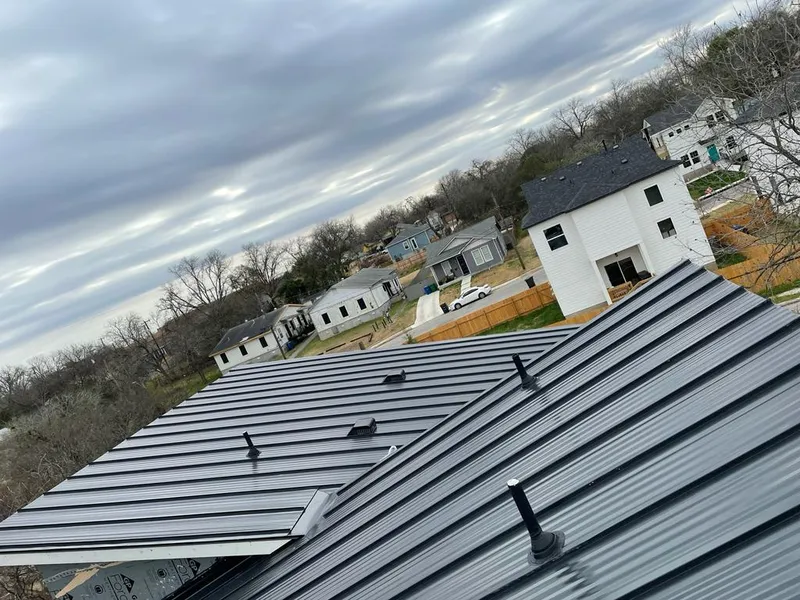 Standing seam metal roof panels with vents for Skylight Repair in Los Lunas
